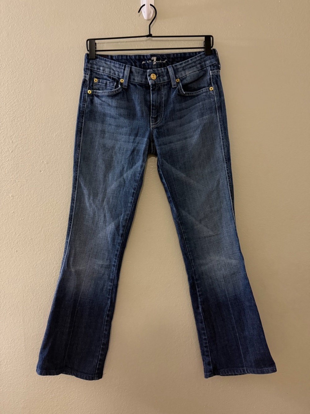 7 For All Mankind A-Pocket Low Rise Bootcut Flare Jeans Size 27 Y2K USA